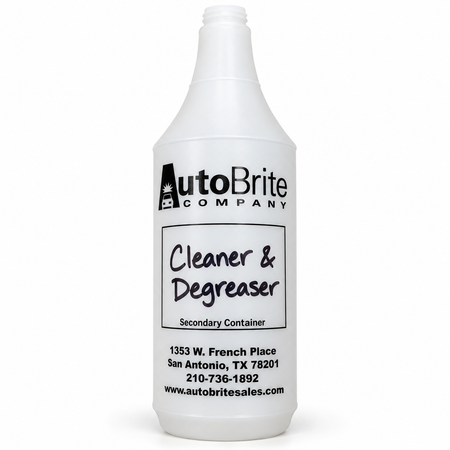 AutoBrite secondary container bottle labeled Cleaner & Degreaser
